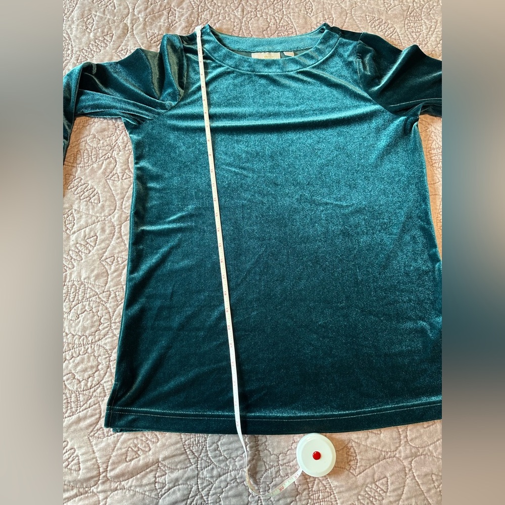 Belle by Kim Gravel teal Long Sleeve velvet - Picture 8 of 12